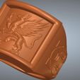 griffon-08.jpg A signet ring griffin  rg01 for 3d-print and cnc