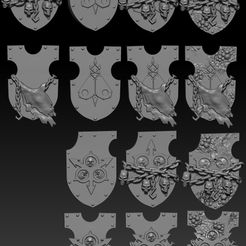 Image1.jpg Chaos Knights Carapace Shield pack - Nurgle