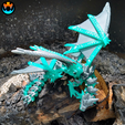 5.png Armored Spike Dragon, Powerful Four Winged Dragon, Flexible, Print In Place, Cinderwing3D