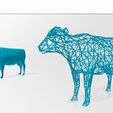 4.jpg Cow - Cow - Voxel - LowPoly - Wireframe 3D Model Print