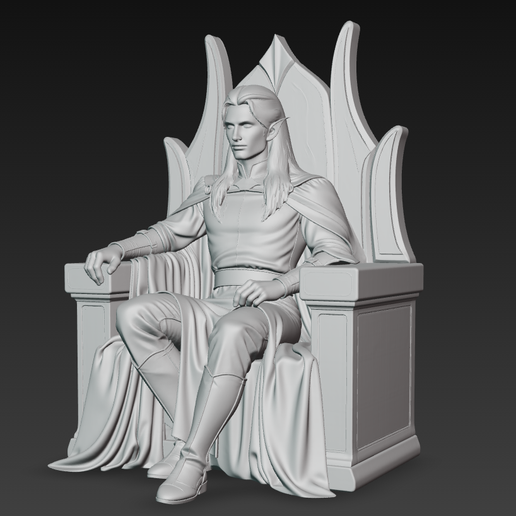 Diorama Figure Tabletop Game Elf King on his Throne Fantasy Modeling