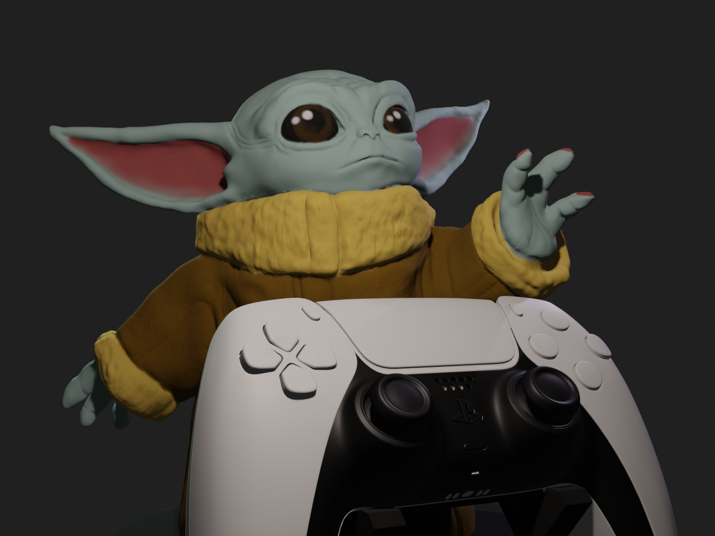 07.png Archivo STL Baby Yoda Controller Holder・Plan de impresora 3D para descargar, pablo_ernesto_3D