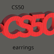 earrings Free STL file CS50 earrings・3D print design to download