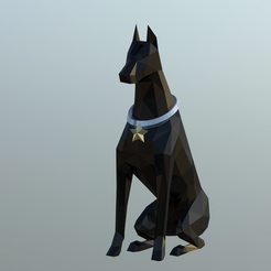 deberman-poly2.png STL file Doberman polygonal・Design to download and 3D print