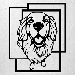 Imagen1-GOLDEN-RETRIEVER.png Archivo STL GOLDEN RETRIEVER ARTE DE PARED DECORACIÓN 2D・Diseño para descargar y imprimir en 3D