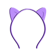 ears-pointed-small.stl Animal ears headband, customizable