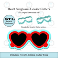 Etsy-Listing-Template-STL.png Heart Sunglasses Cookie Cutters | Standard & Imprint Cutters Included | STL Files