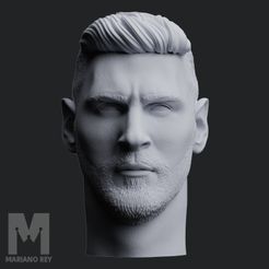 RENDER-MESSI.bip.4.jpg STL file Lionel Messi World Champion Head 3D print model・3D printing design to download