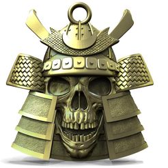 Samurai-skull-.1.jpg Samurai skull pendant