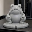 1sapo-resmungo-no-nenfar20260720-stl-3d-print-realistic.jpg Grumpy Frog on Lily Pad 3D Print Model