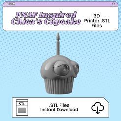 Cupcake.png Chica's Cupcake 3D Print File Inspired by Five Nights at Freddy's | STL for Cosplay
