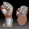 BLM Hand Shackles 7.jpg BLM sign hand sign logo fist STL file 3D printable model Black Lives