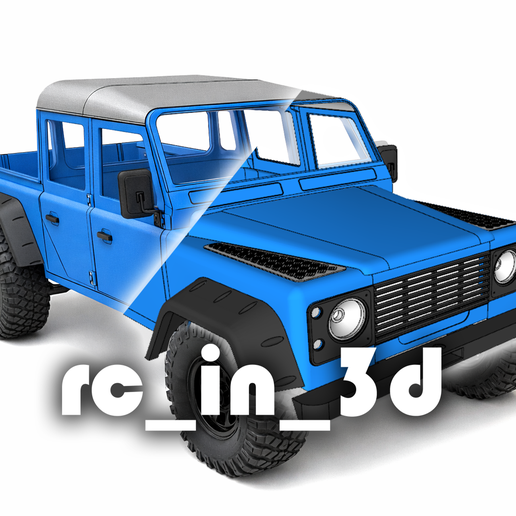 Land Rover Defender 130 4 door pick-up body 1/10 SCALE OFF-ROAD CRAWLER BODY | Wheelbase 323mm