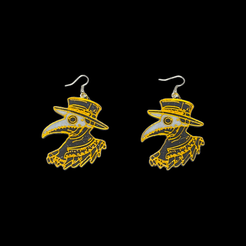 imagen_2023-10-12_142019008.png Black Plague Earrings / Halloween / Keychain
