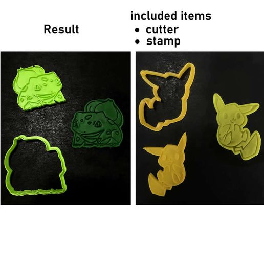 included items Result e cutter e stamp Pet love Pets  (6)  CUTTER AND STAMP, C CUTTER AND STAMP, COOKIE CUTTER, FORM STAMP, COOKIE CUTTER, FORM OOKIE CUTTER, FORM STAMP, COOKIE CUTTER, FORM