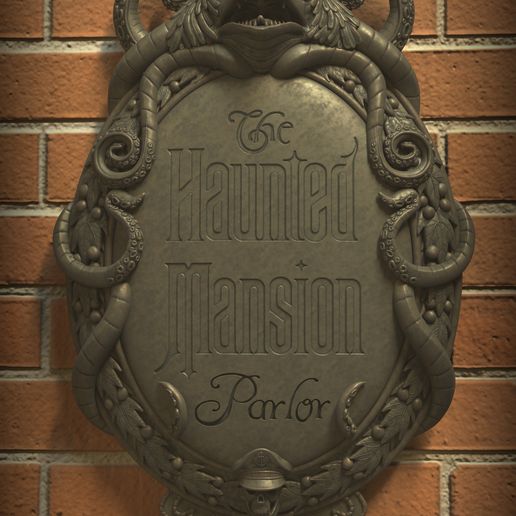 👻 Disney Haunted Mansion Parlor Sign 3D Printable Plaque・ 3D