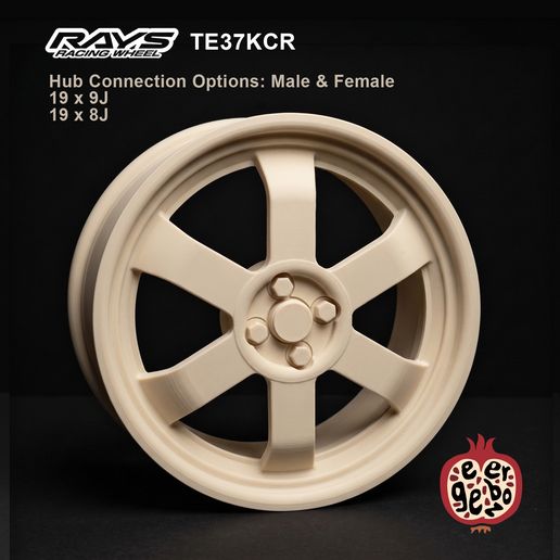 1/24 RAYS Volk Racing TE37 KCR Wheels – Male & Female Hub Connections