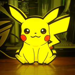 0.png 3D file pikachu lamp light・3D print object to download