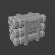 CanisterStackConcept.png Terreno di dispersione fantascientifico - Pile di barattoli (2 dimensioni)