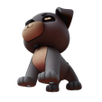 022.png Low-Poly Pup - Personnage de chien mignon pour le rigging et l'impression 3D