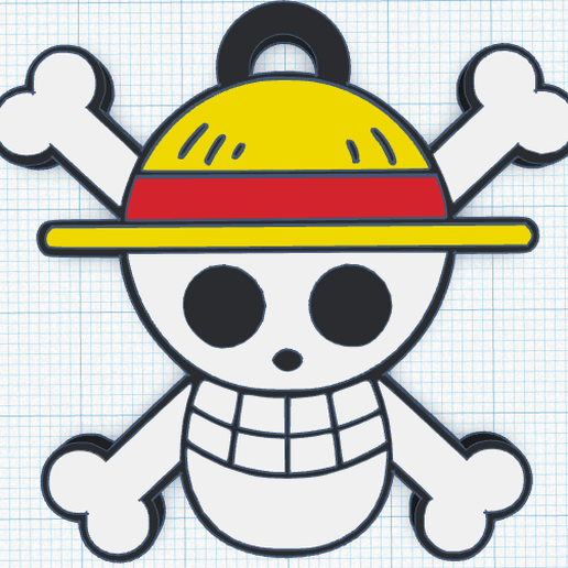 STL file One Piece Skull / Calavera Keychain Key Chain・Design to