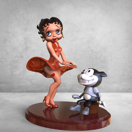 👾 Betty Boop and bimbo diorama・ STL File for 3D printing・Cults