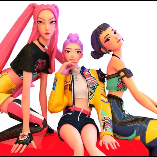 👾 K-Pop Demon Hunters Huntrix Desktop Statuette・ STL File for 3D
