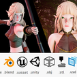 1.png Elf Archer - Realistic Female Character - Blender UE5 Unity - 40 animations