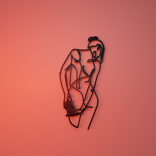 woman silhouette painting 3D model