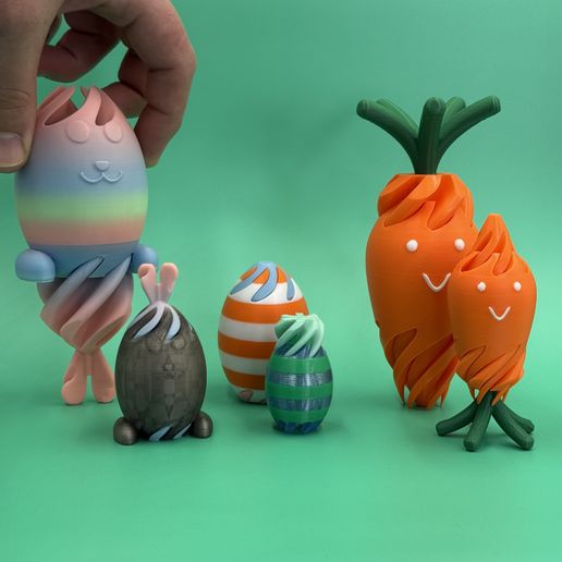 IMG_4171.jpeg Easter Spiral Passthrough Fidget Collection - Easter Bunny, Easter Egg, Cute Carrot Buddy - Full Collection