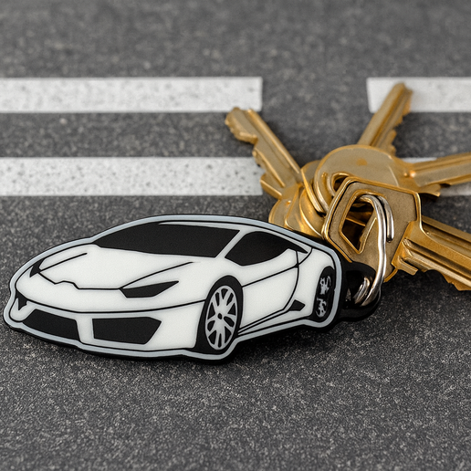 🗝️ Lamborghini Huracán-shaped keychain・ 3MF File for 3D