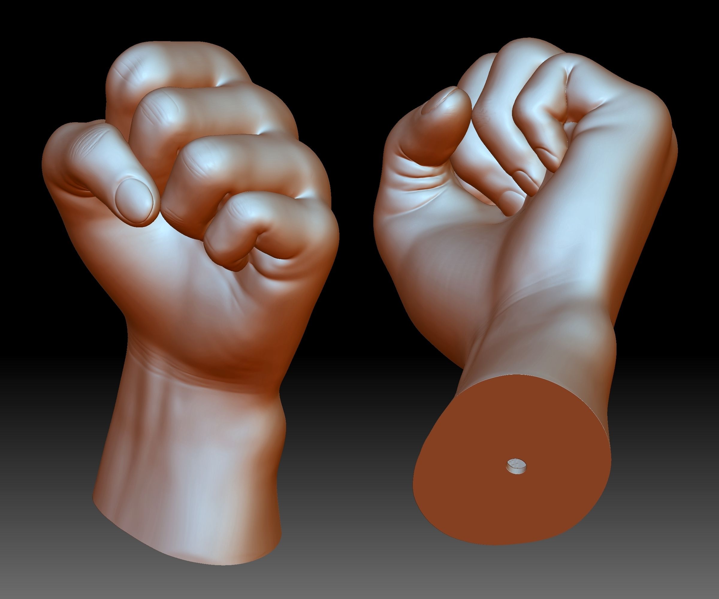 Скачать файл BLM hand sign logo fist STL file 3D printable model Black ...