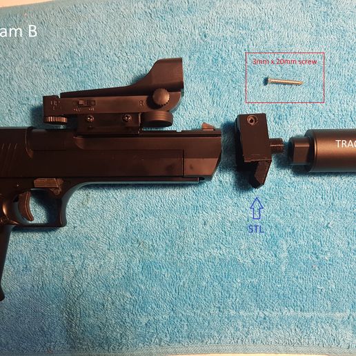 Airsoft Tracer Mount for DESERT EAGLE 3D model