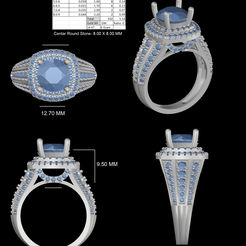 1.png STL-Datei Solitärer Diamantring・3D-druckbares Design zum Herunterladen