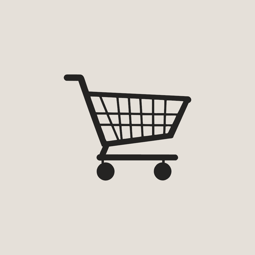 Minimalist Shopping Cart Silhouette Wall Art