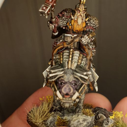 20230312_175922.jpg Dwarven King on War Hog (Standing Pose)
