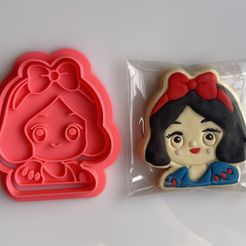 IMG_6463.jpeg Archivo STL DISNEY PRINCESS Snow White COOKIE, FONDANT, CLAY CUTTER, AND STAMP・Plan para descargar y imprimir en 3D