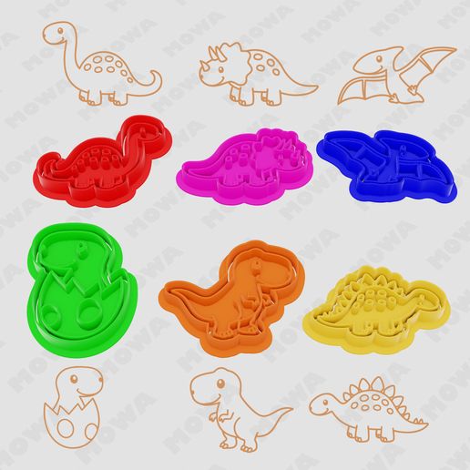 Animal-Dinosaur-Cookie-Cutters-Set-6PCS.jpg Tier Dinosaurier Ausstechformen Set 6PCS