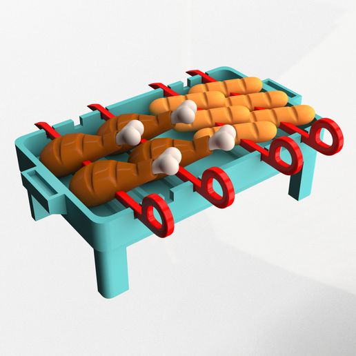 Barbecue Set.Print-in-place with 3MF included. (No Supports and no Rafts)