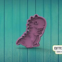 t-rex-bebe.jpg Fichier STL Baby T Rex Dinosaur Cute Dinosaur Friends Cookie Cutter・Design pour imprimante 3D à télécharger