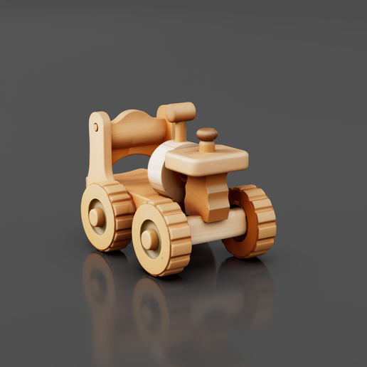 Wooden toy tractor