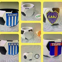 PACK FUTBOL.jpg Бесплатный STL файл PACK DE MATES DE FUTBOL 7 EQUIPOS ARGENTINOS・3D-печатный объект для загрузки