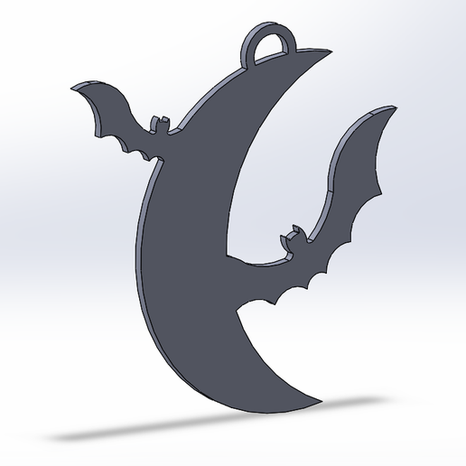 Moon earrings-murcielagos 3D model