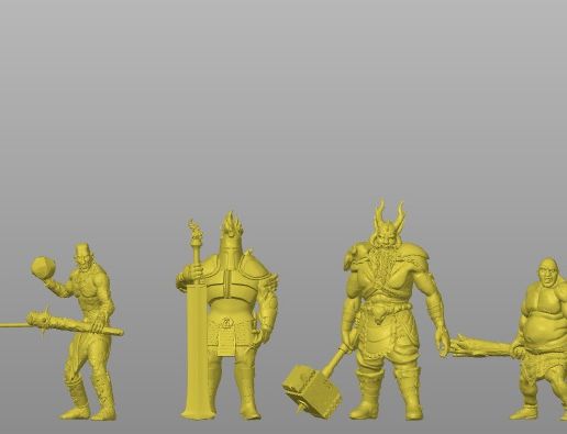 GIANTS.jpeg RPG Miniatures STL File Package - 6 Mighty Giants in One Download!