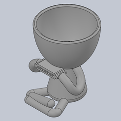 1.png STL file Robert plant pot with harmonica・3D print design to download, MVD3D