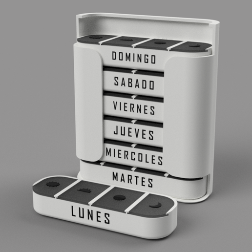 Weekly pill organizer / Pastillero semanal 3D model