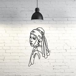 56425257900d8731bce322fcdbd122e1_display_large.jpg Archivo STL gratis Pendiente Chica con perla I Johannes Vermeer I Line Art・Diseño imprimible en 3D para descargar