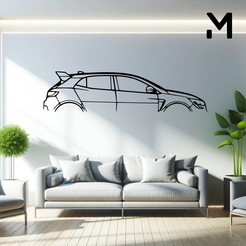 megane-rs-2019.png Wall Silhouette: Renault - megane rs 2019