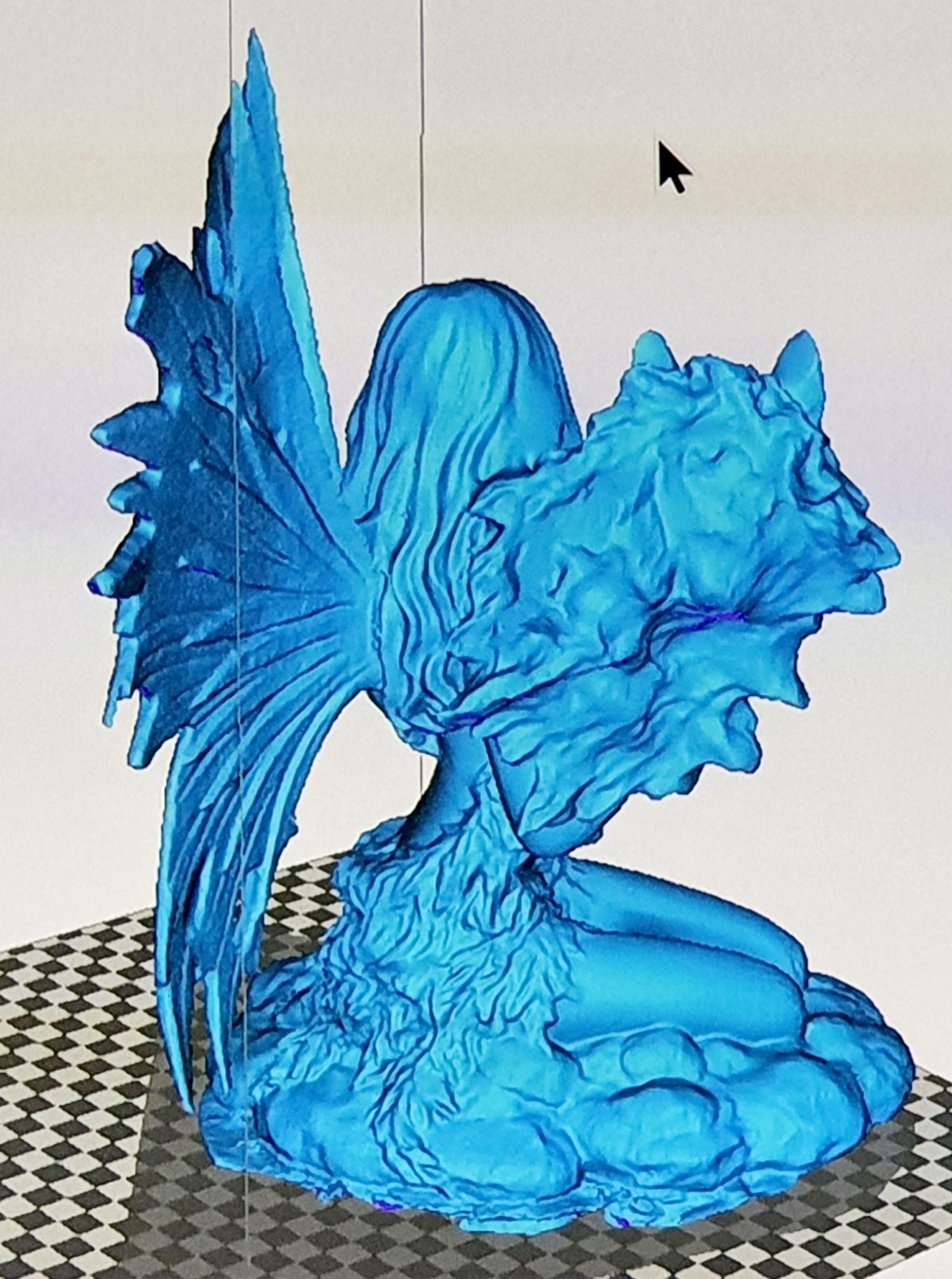 Скачать файл OBJ Фея и ее волчий дух • Модель для 3D