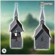 3.jpg Medieval wooden chapel with a stone base and access stairs (7) - Medieval Gothic Feudal Old Archaic Saga 28mm 15mm RPG